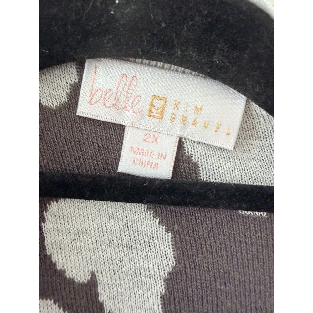 Belle Kim Gravel Animal Intarsia Duster Cardigan Sweater Womens Plus Sz 2X - Picture 7 of 8